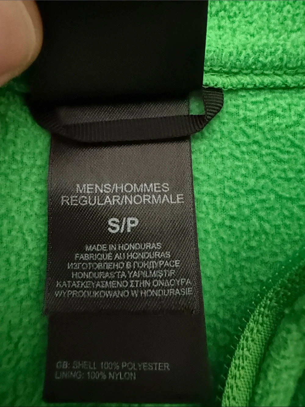 The North Face Bright Green Lightweight Fleece Pullover with Gray Chest Pocket